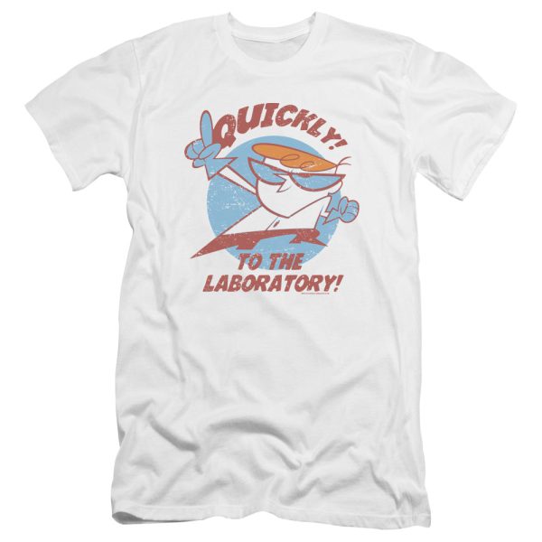 DEXTER S LABORATORY : QUICKLY PREMIUM CANVAS ADULT SLIM FIT T-SHIRT 30\1 WHITE 2X Fashion