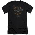 JUSTICE LEAGUE OF AMERICA : MOVIE : BATMOBILE PREMIUM CANVAS ADULT SLIM FIT T-SHIRT 30\1 Black 2X on Sale