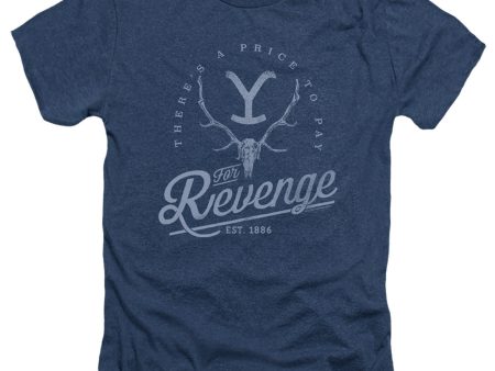 YELLOWSTONE : REVENGE SKULL ADULT HEATHER Navy 3X Fashion