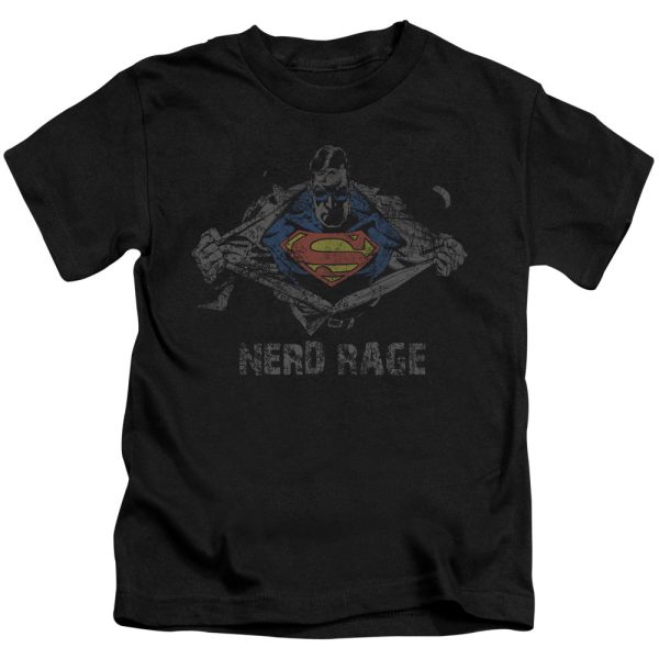 SUPERMAN : NERD RAGE S\S JUVENILE T-SHIRT 18\1 BLACK SM (4) on Sale