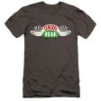 FRIENDS : CENTRAL PERK LOGO PREMIUM CANVAS ADULT SLIM FIT T-SHIRT 30\1 CHARCOAL 2X Hot on Sale