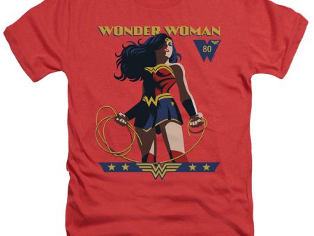 WONDER WOMAN : WONDER WOMAN 80TH STANCE ADULT HEATHER Red 2X For Discount