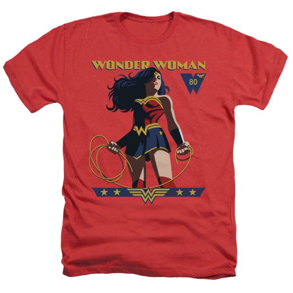 WONDER WOMAN : WONDER WOMAN 80TH STANCE ADULT HEATHER Red 2X For Discount